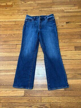 Talbots Womens Barely Boot Jeans Size 12 Blue Dark Wash Bootcut Stretch Denim